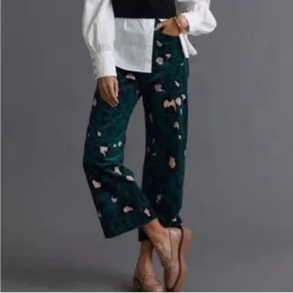 Maeve Green Leopard Print “Colette” Corduroy Pants - Picture 5 of 5